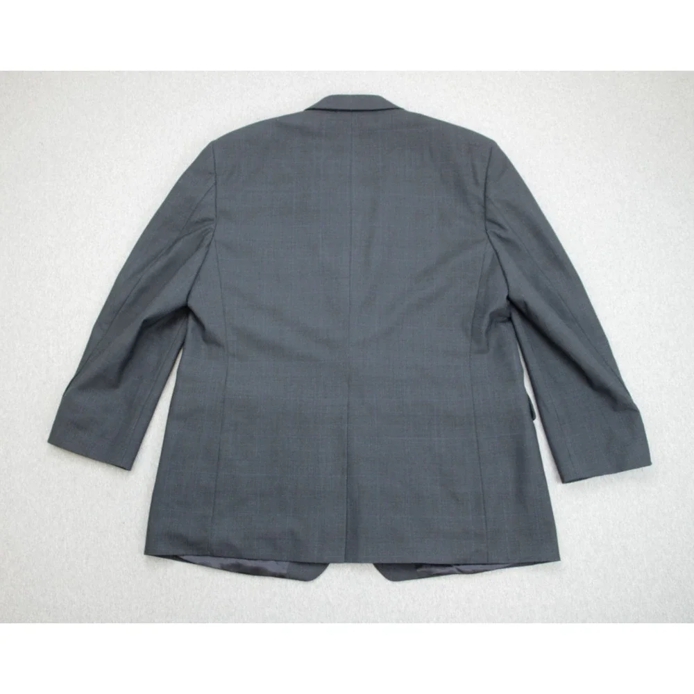 Brooks Brothers‎ Blazer Mens 46R Gray 346 Plaid Wool Blend Stretch 2 Buttons